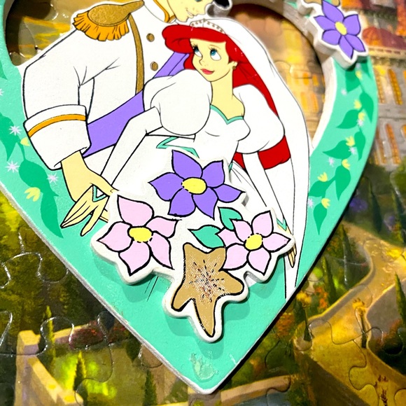 DISNEY’S THE LITTLE MERMAID VTG 90s KURT ADLER HANDCRAFTED WOODEN XMAS ORNAMENT - Picture 3 of 8